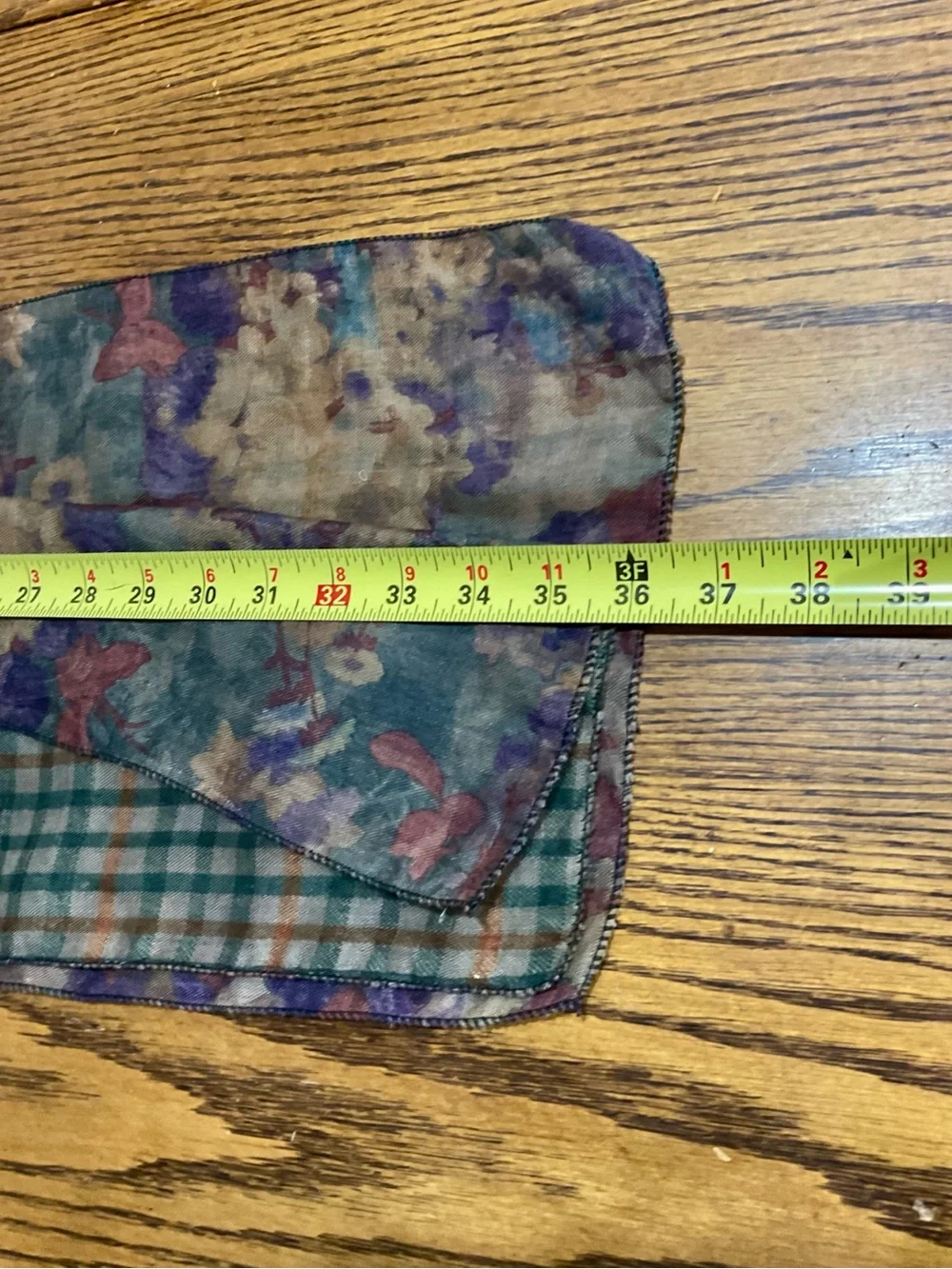 Multicolor Reversible Floral/Plaid Scarf